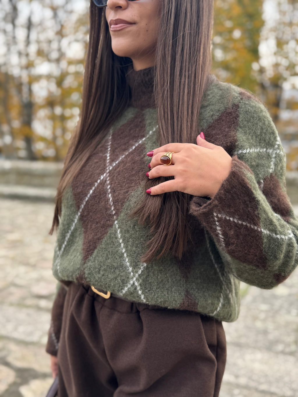 CAMISOLA DE MALHA LOSANGOS