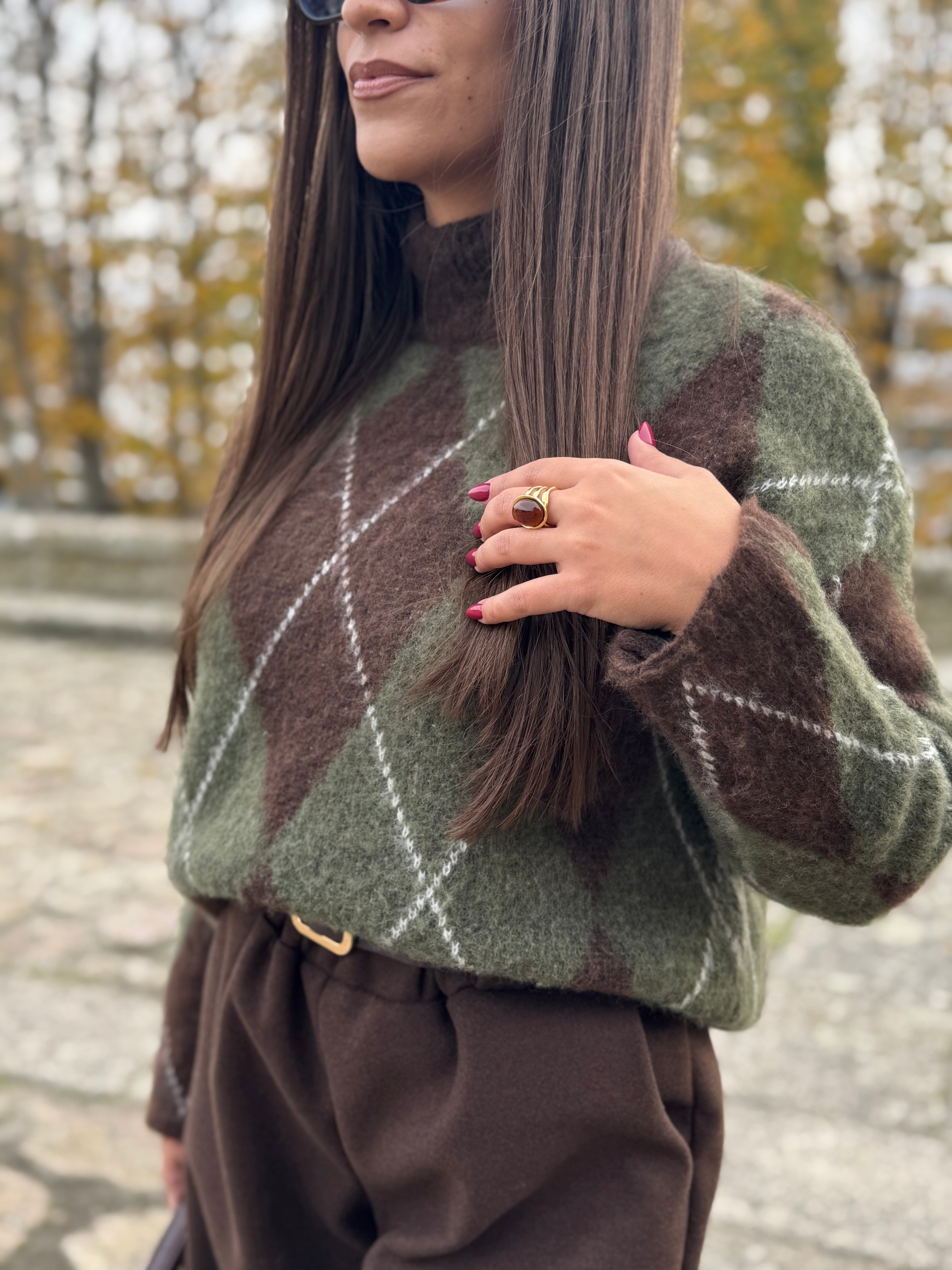 CAMISOLA DE MALHA LOSANGOS