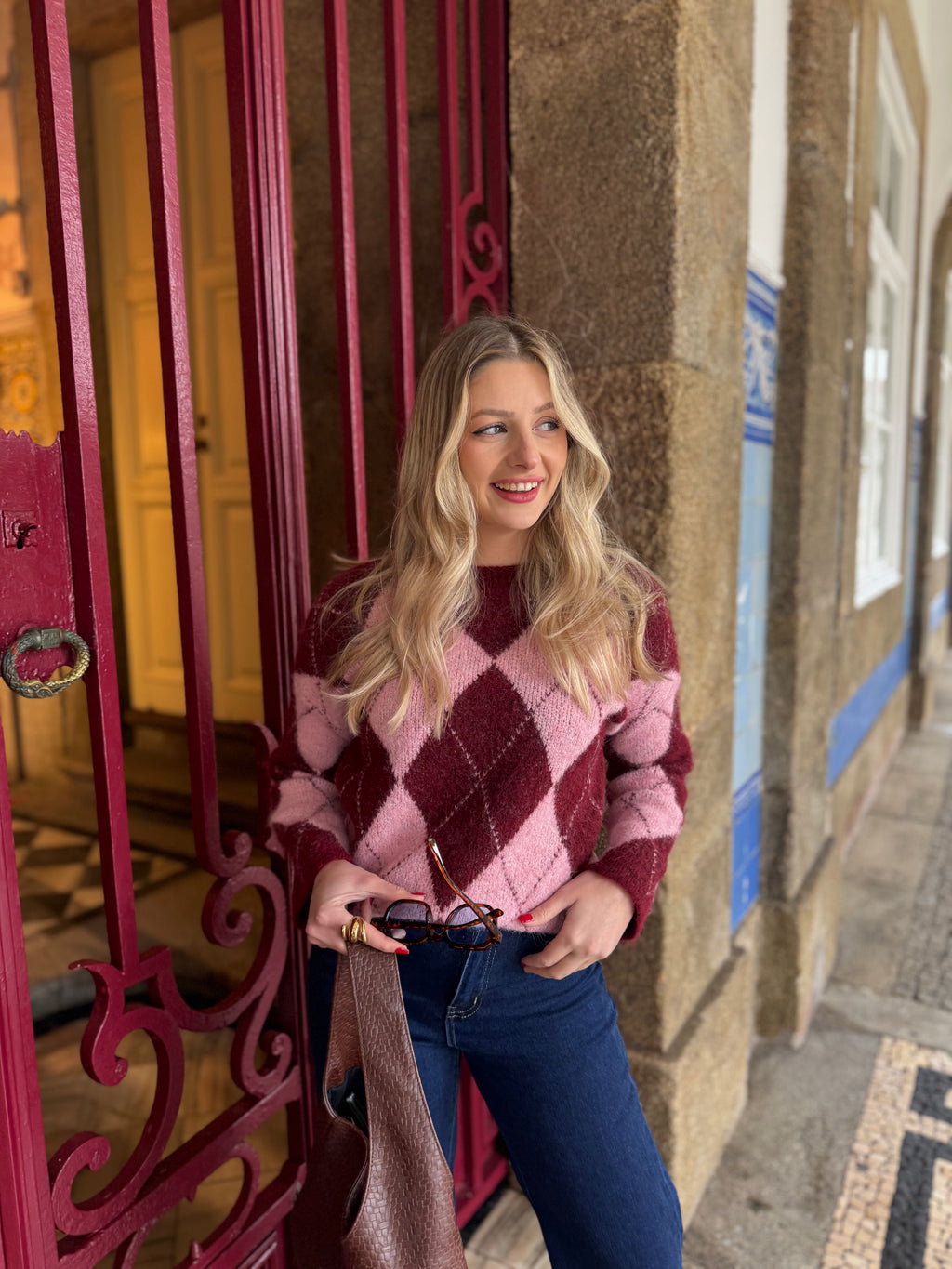 CAMISOLA DE MALHA LOSANGOS