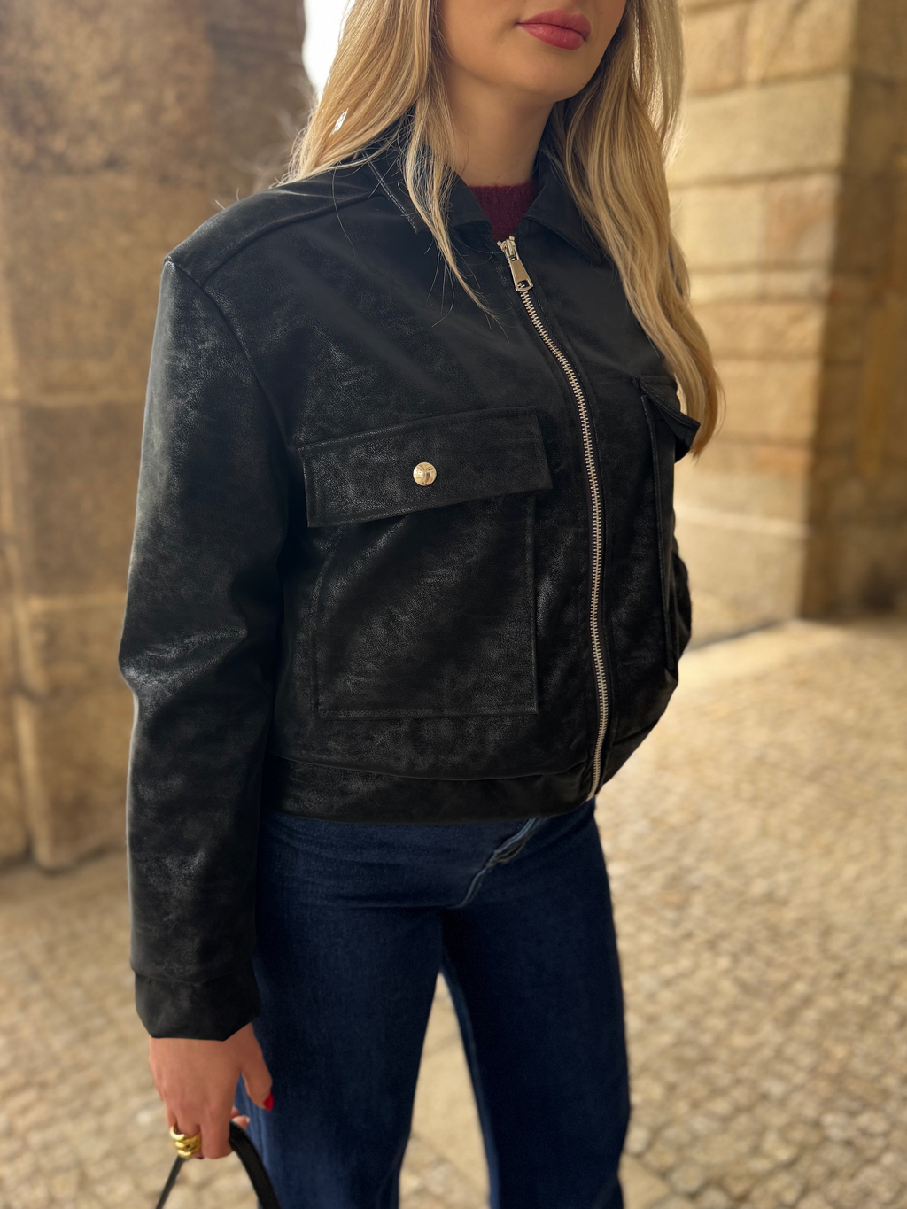 CASACO BOMBER POLIPELE