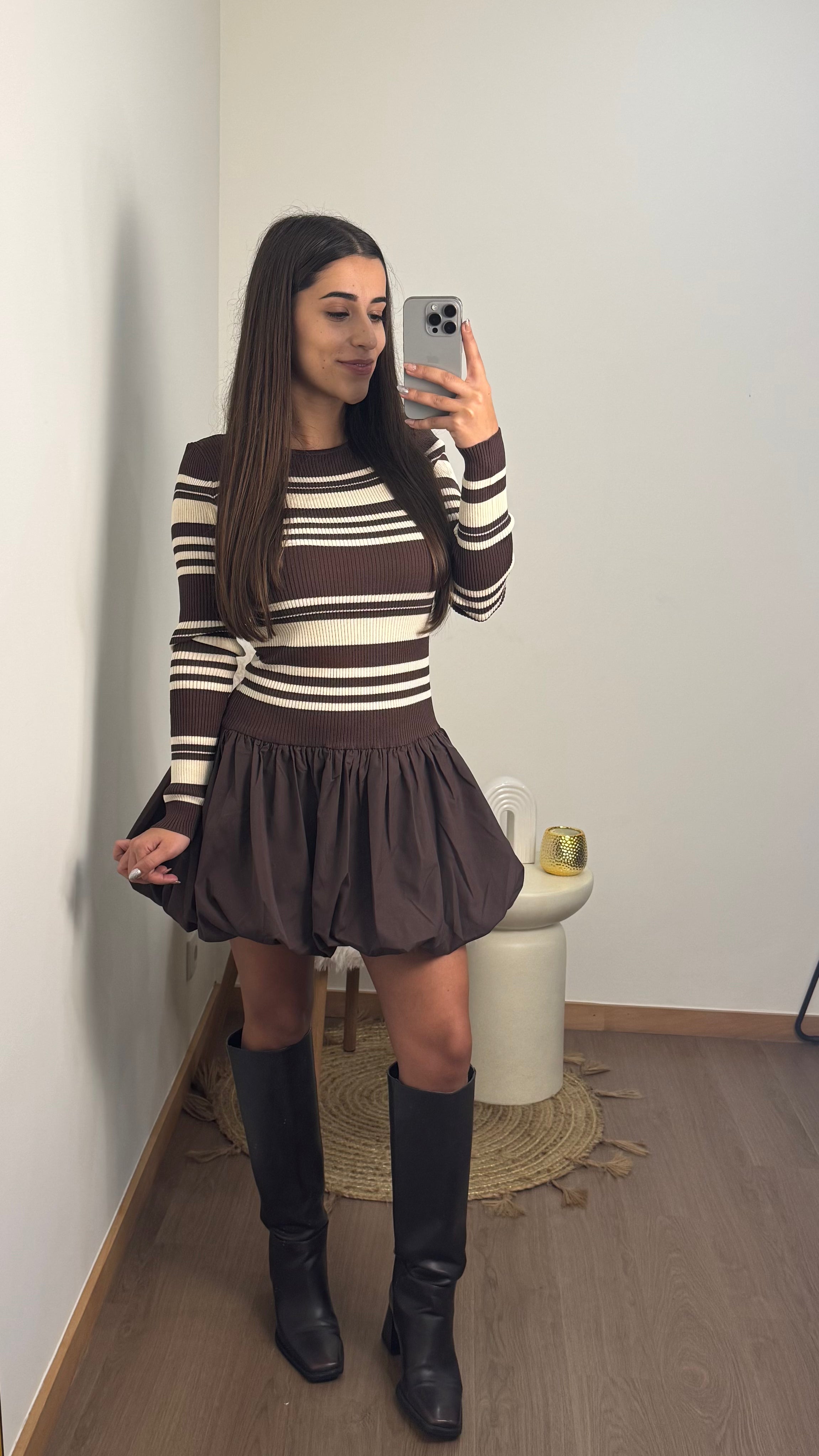 VESTIDO COMBINADO SAIA-BALÃO