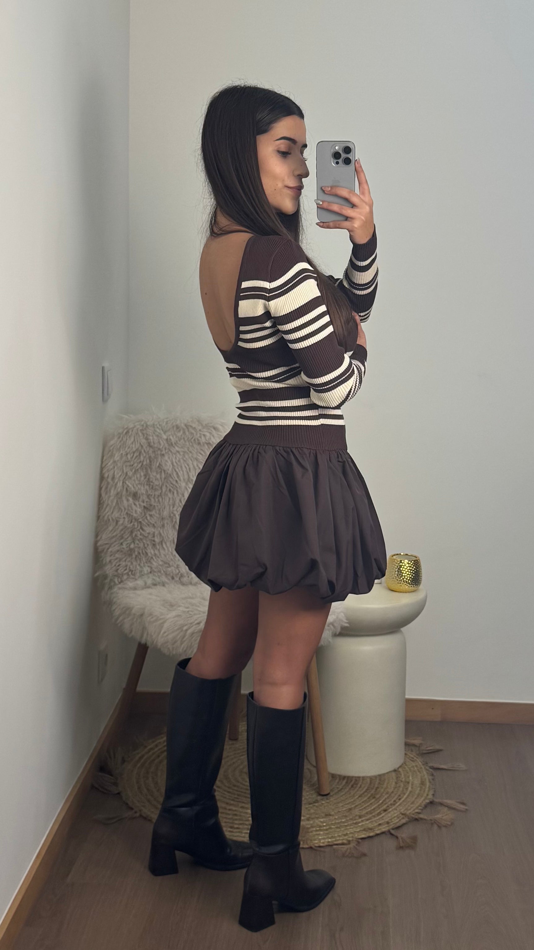 VESTIDO COMBINADO SAIA-BALÃO